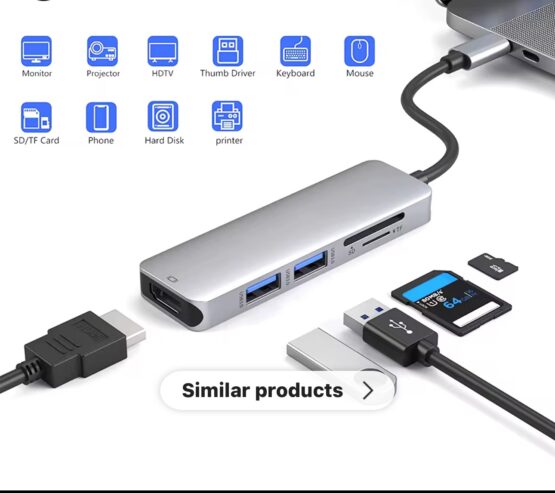 High Quality 5 in 1 USB Type C Hub with 4K HDMI SD TF Card Reader and 2 Ports USB 3.0 for MacBook Pro